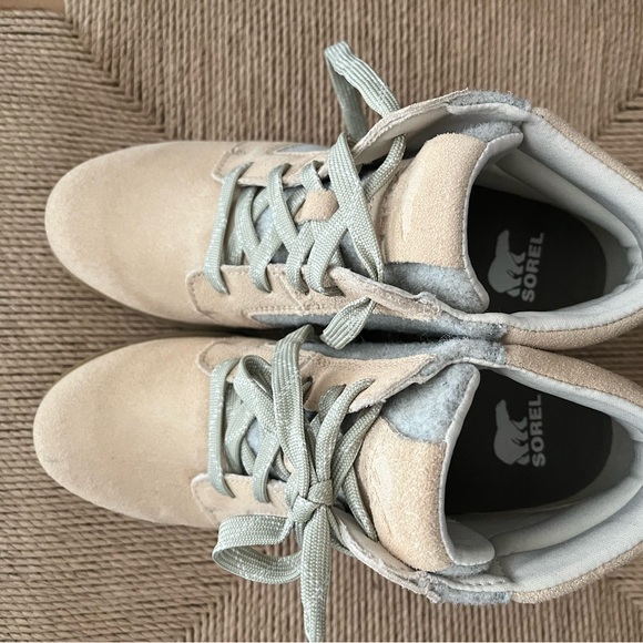 Sorel-Women's Evie Lace-Up Wedge Ankle Booties-Ceramic/Natural- Size 6.5 - Picture 4 of 7